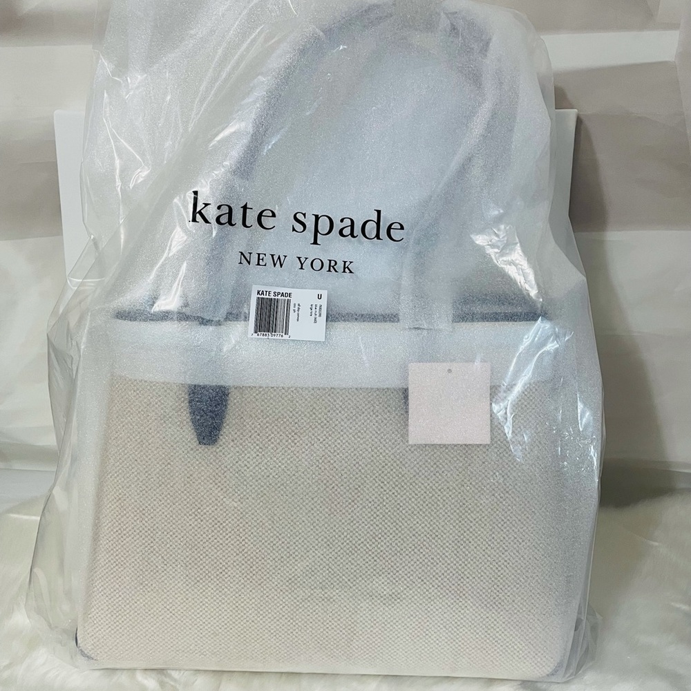 Kate Spade Blue Canvas Large Tote with Wristlet - Picture 15 of 15